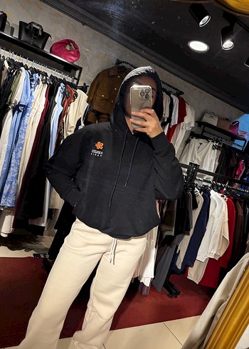 l Beden Kenzo siyah kapişonlu sweatshirt