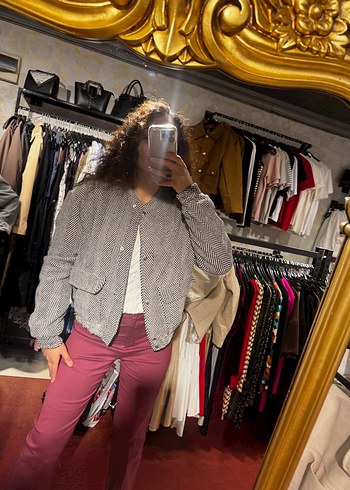 Zara Çizgili kaşe Ceket,