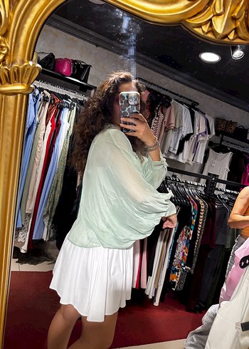 l Beden beyaz Renk Massimo dutti Kadın transparan çizgili gömlek