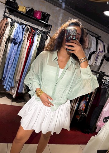 Massimo dutti Kadın transparan çizgili gömlek