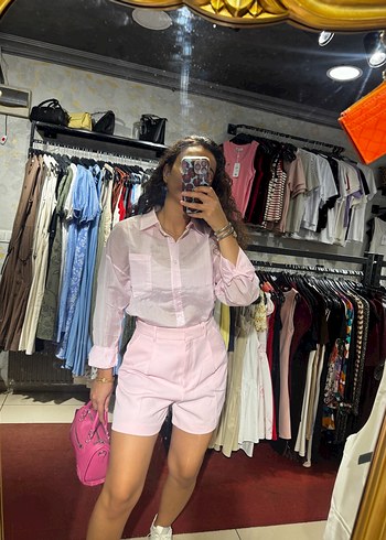 l Beden Massimo dutti Kadın transparan çizgili gömlek