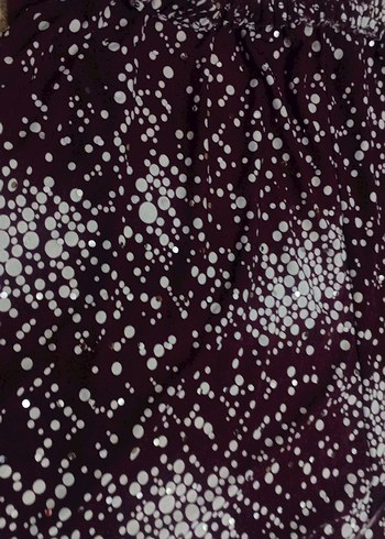 Bordo Bağlama Desenli Volanlı Eteği - Görsel 2