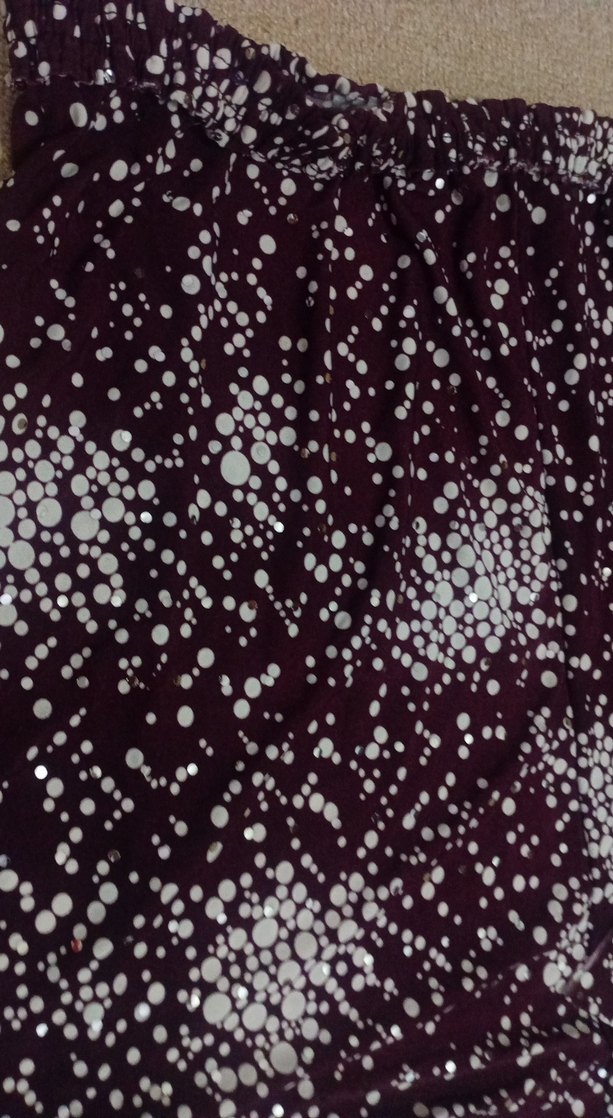 Bordo Bağlama Desenli Volanlı Eteği - Görsel 2