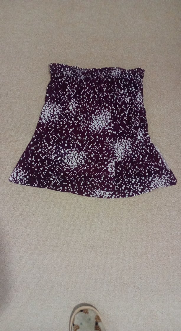 Bordo Bağlama Desenli Volanlı Eteği - Görsel 3