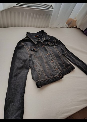Trendyol & Milla Siyah gri karışımı vintage kot ceket