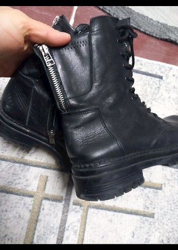 Siyah Deri Kadın Stiletto Bot - Görsel 5