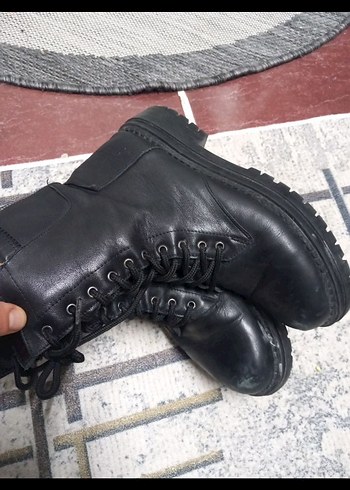 Siyah Deri Kadın Stiletto Bot - Görsel 2