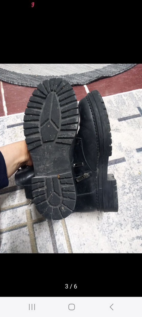 Siyah Deri Kadın Stiletto Bot - Görsel 3