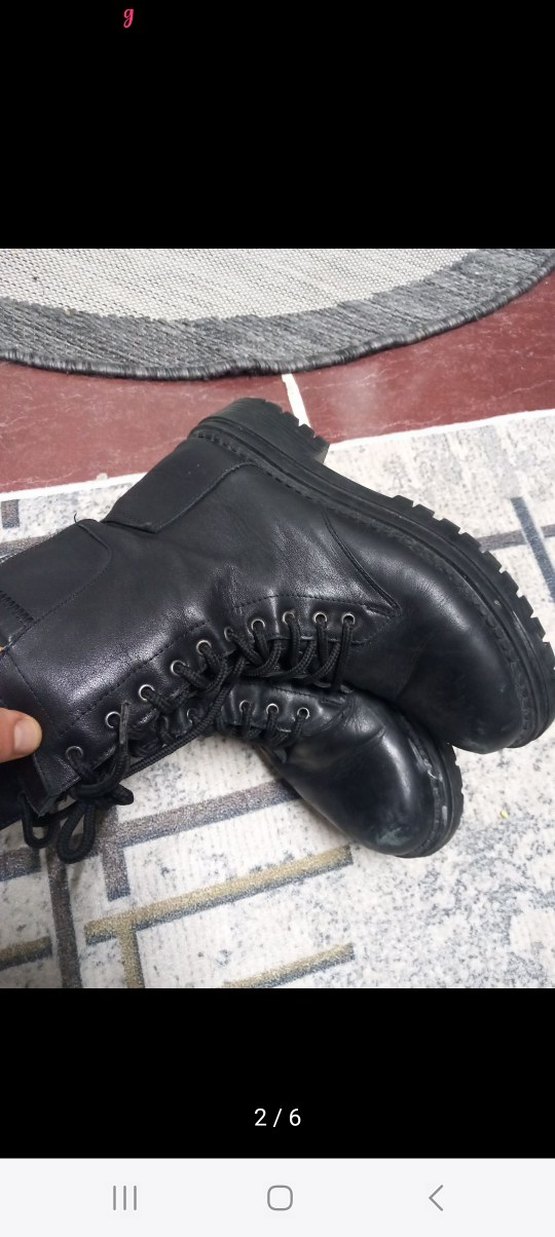 Siyah Deri Kadın Stiletto Bot - Görsel 2