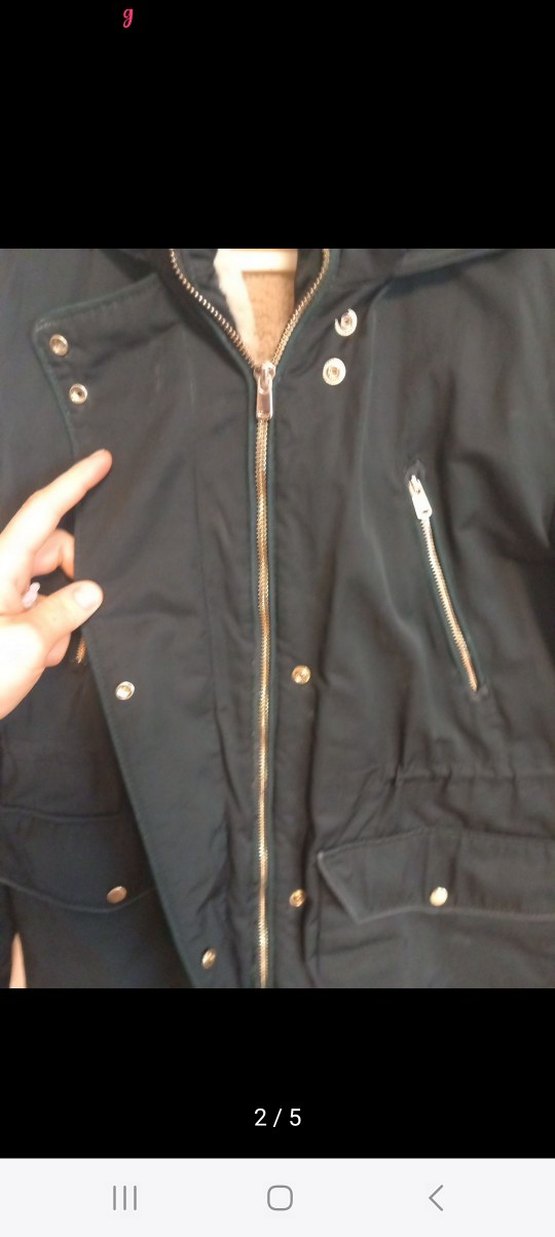 Kürklü Siyah Kadın mont - Görsel 2