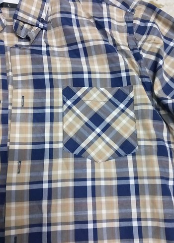 Erkek Bej Kareli Pamuklu Gömlek - Görsel 3