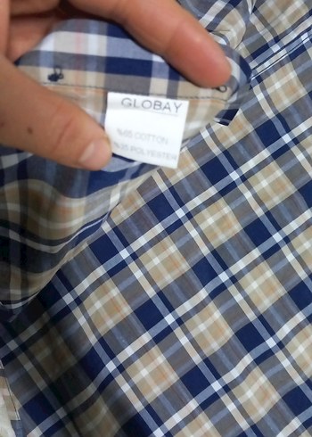 Erkek Bej Kareli Pamuklu Gömlek - Görsel 4