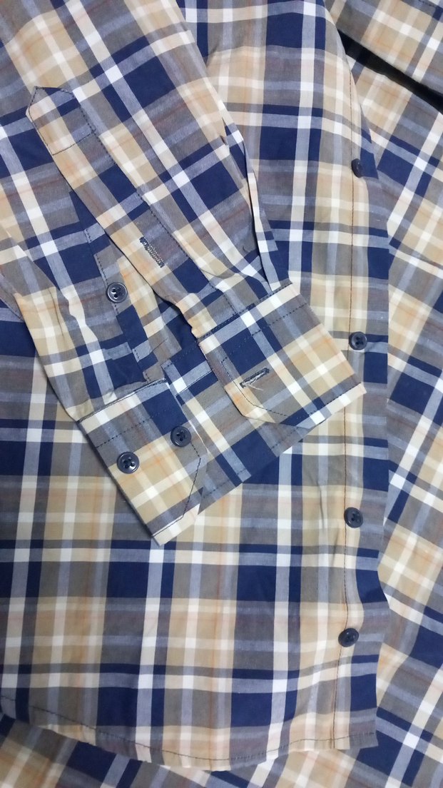 Erkek Bej Kareli Pamuklu Gömlek - Görsel 5