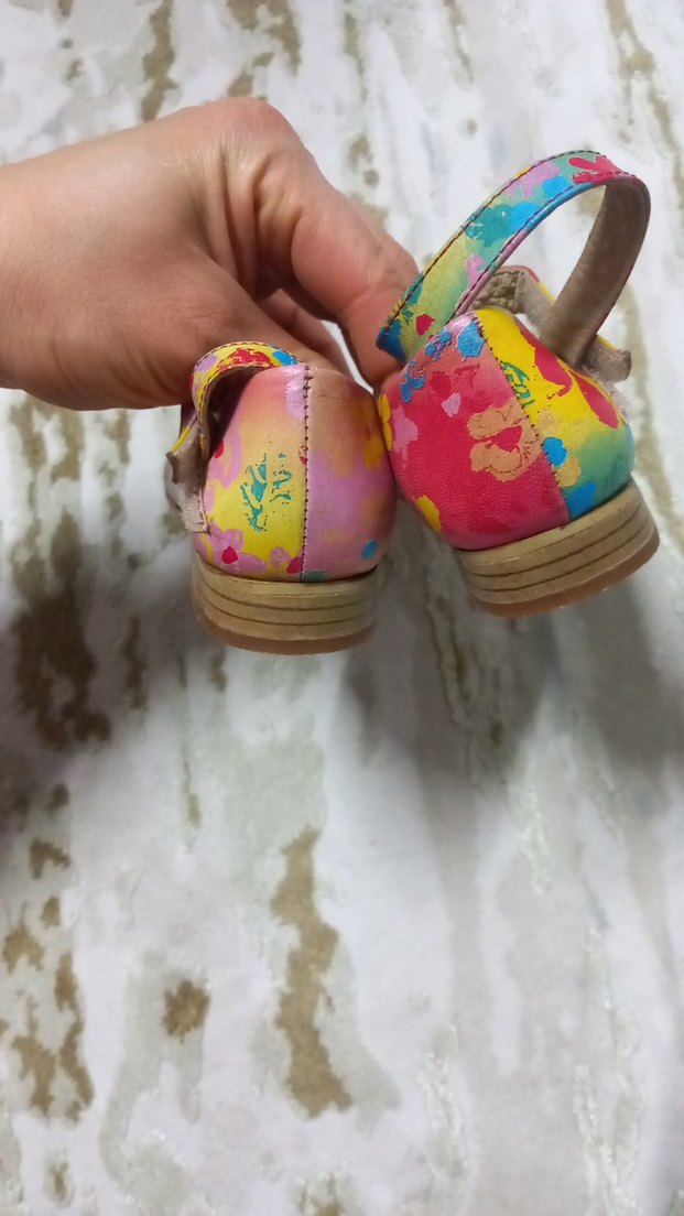 Renkli Bağcıklı Kız Babet Ayakkabı - Görsel 3