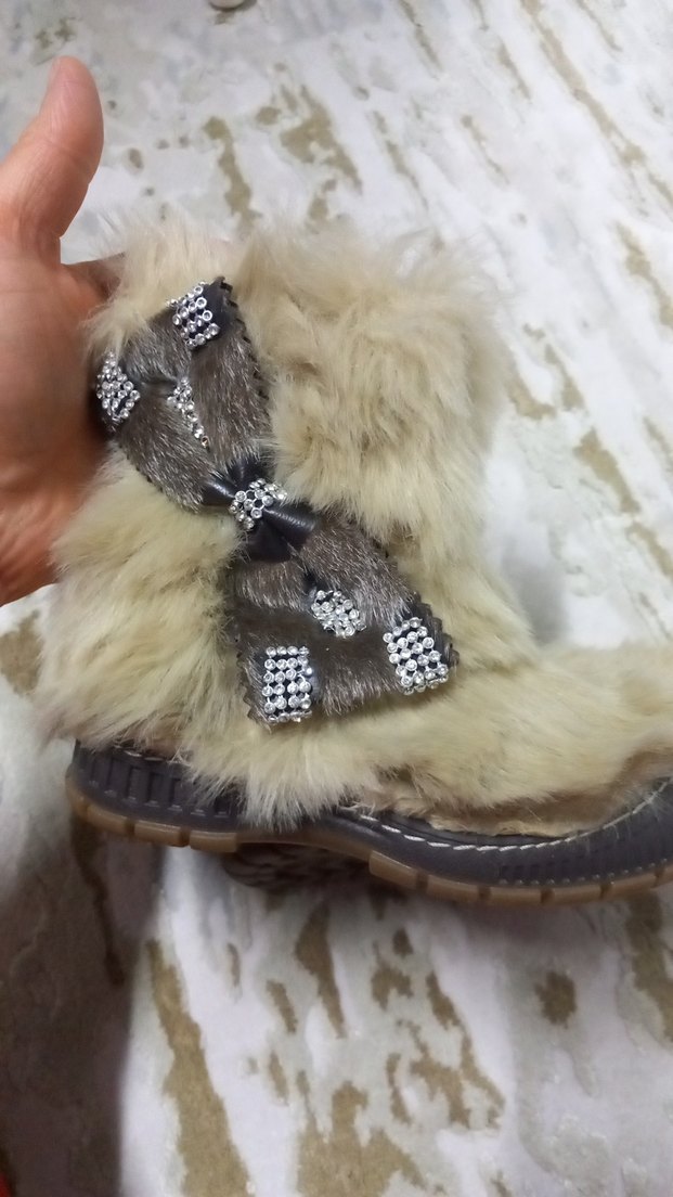 Kız Çocuk Bohem Kürklü Nakışlı Bot - Görsel 4