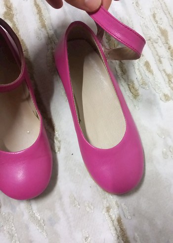 Kız Çocuk Pembe Tokalı Babet Ayakkabı - Görsel 2