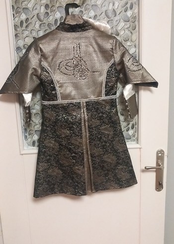 Nakışlı Kemerli Gri Kısa Kollu Çocuk sünet takım - Görsel 7