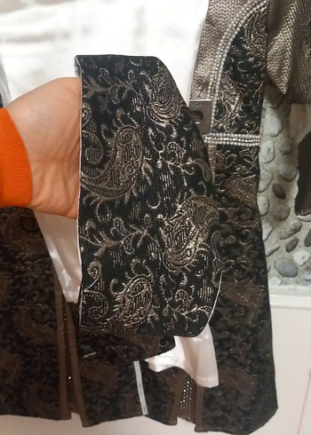 Nakışlı Kemerli Gri Kısa Kollu Çocuk sünet takım - Görsel 5