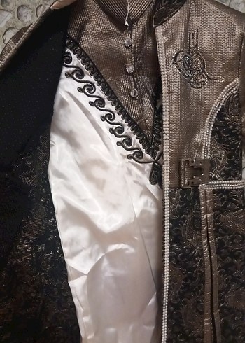 Nakışlı Kemerli Gri Kısa Kollu Çocuk sünet takım - Görsel 3