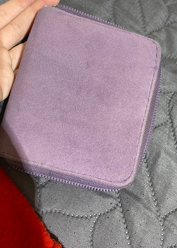 Fermuarlı Süet Kadın Cüzdan Mor - Görsel 4