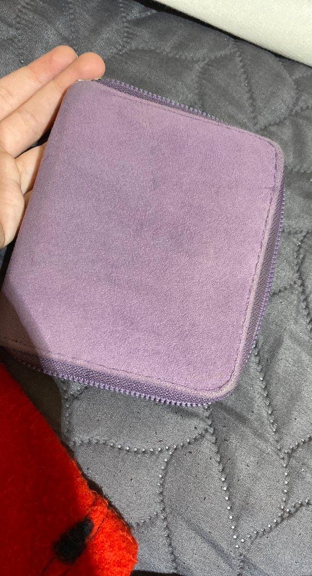 Fermuarlı Süet Kadın Cüzdan Mor - Görsel 4