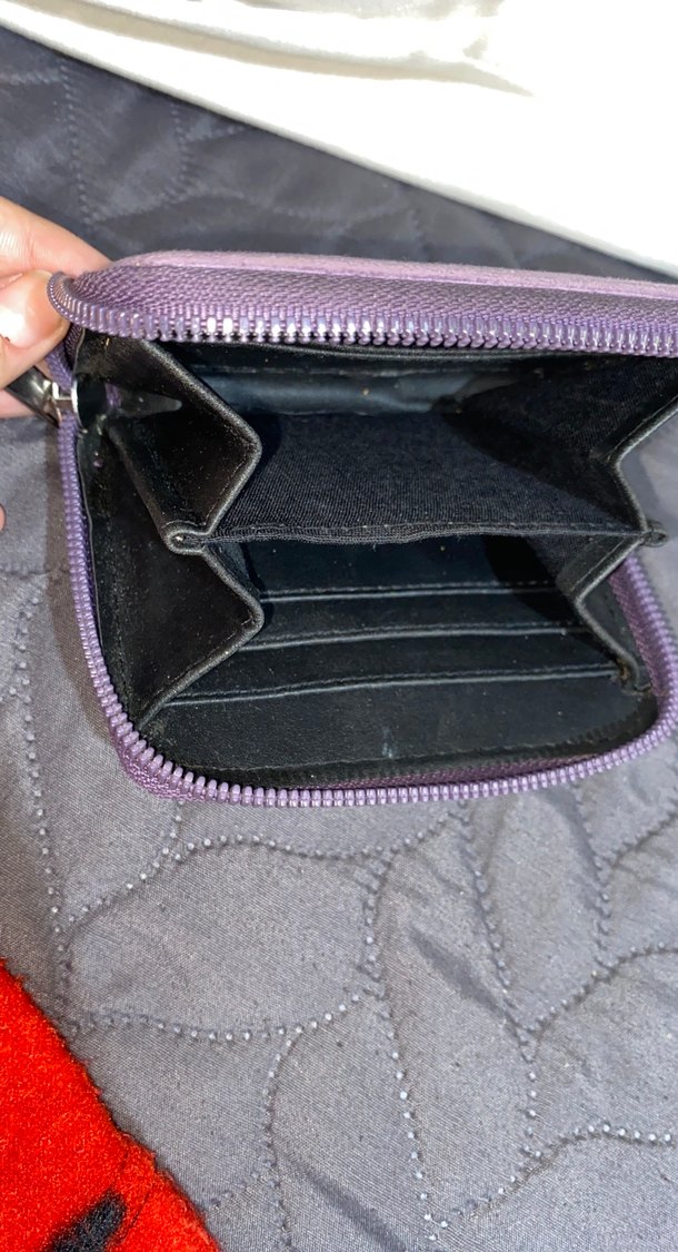 Fermuarlı Süet Kadın Cüzdan Mor - Görsel 2