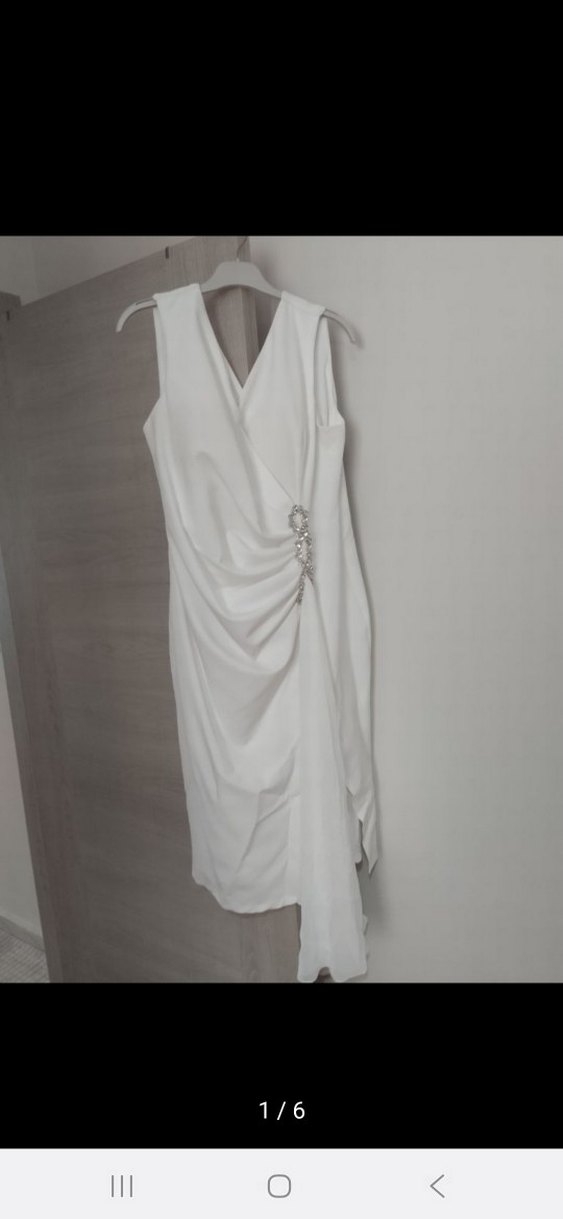 50 BEDEN BEYAZ MIDI ELBISE - Görsel 5