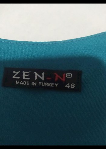 48 Beden 48 Beden Mavi SATEN ELBISE