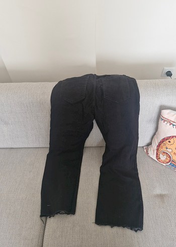 BERSHKA 44 Siyah Kadın Kot Pantolon, Normal Boy, Kemerli