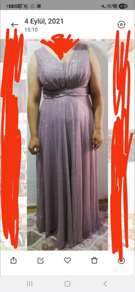 46 Beden Lila Simli Abiye - Görsel 2