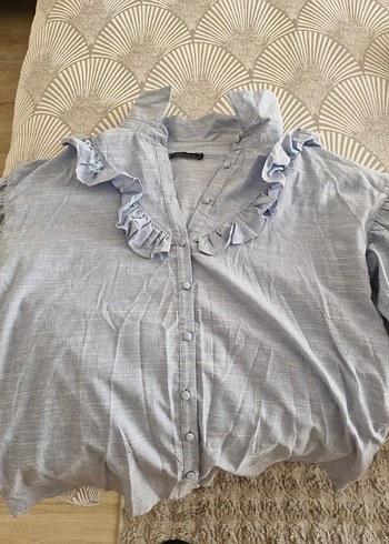 BEBE MAVİSİ BLUZ TAM KALIPTIR - Görsel 3