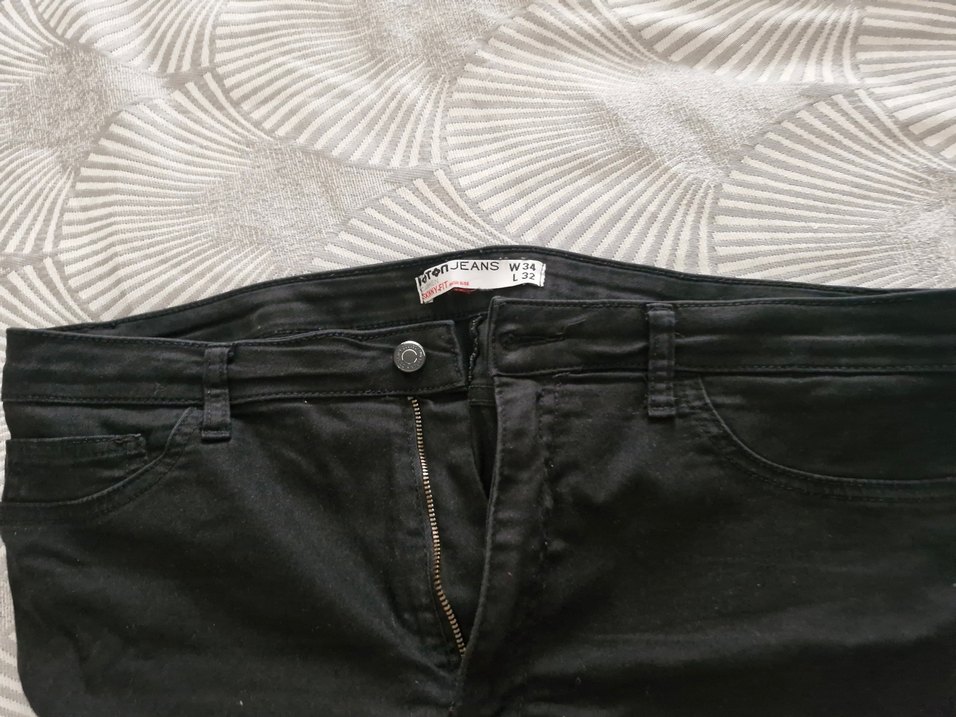 Siyah Dar paça pantolon - Görsel 3