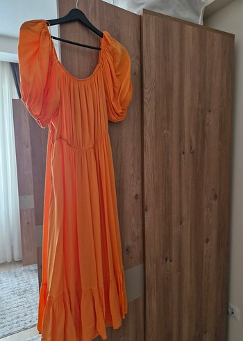 Turuncu Günlük Elbise 44 Beden - Görsel 3