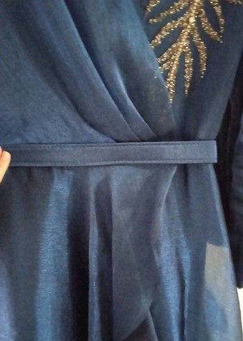 Lacivert Uzun Abiye Elbise - Görsel 3