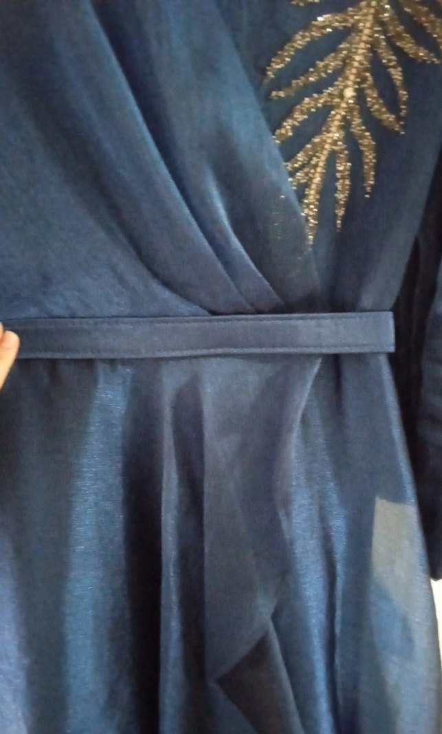 Lacivert Uzun Abiye Elbise - Görsel 3