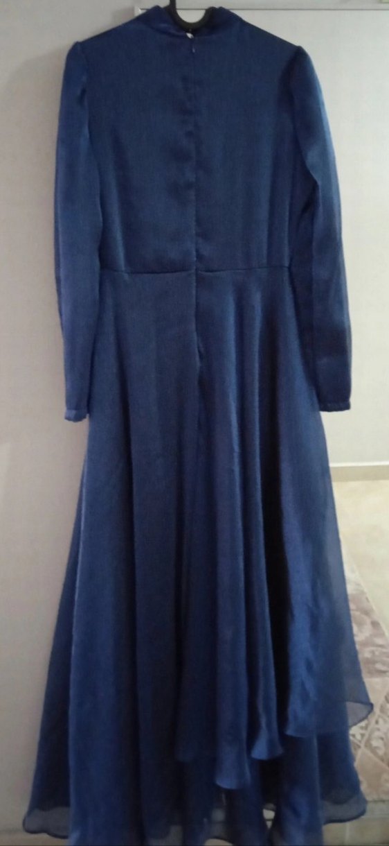 Lacivert Uzun Abiye Elbise - Görsel 2