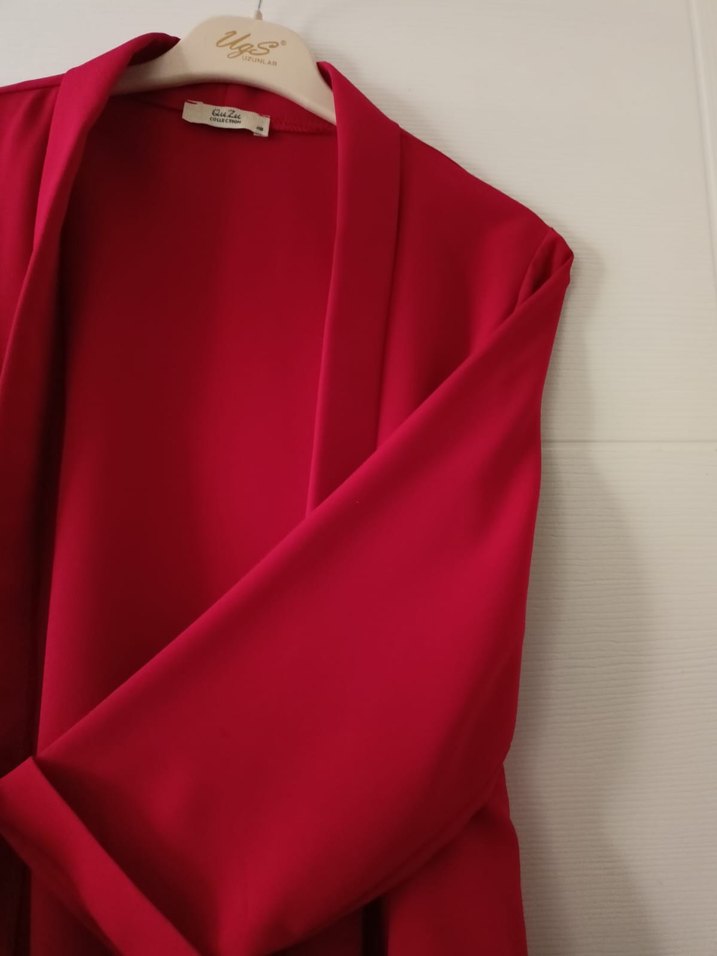 Kırmızı Kadın Ofis Ceketi - Görsel 5