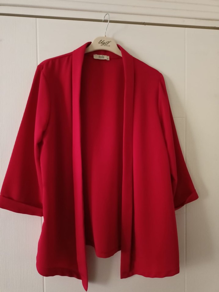 Kırmızı Kadın Ofis Ceketi - Görsel 2