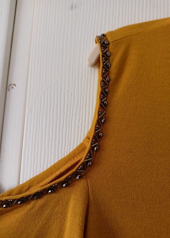 hardal  Salaş Bohem omzu açık Bluz - Görsel 3