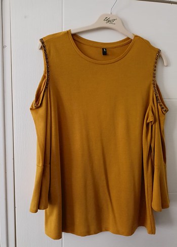 hardal  Salaş Bohem omzu açık Bluz - Görsel 4