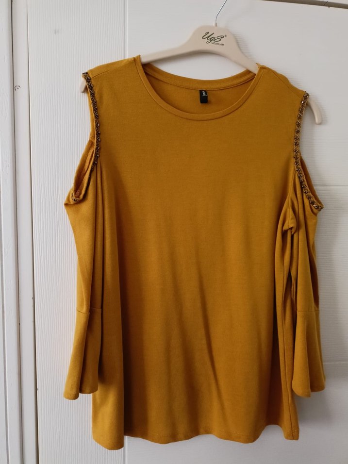 hardal  Salaş Bohem omzu açık Bluz - Görsel 4