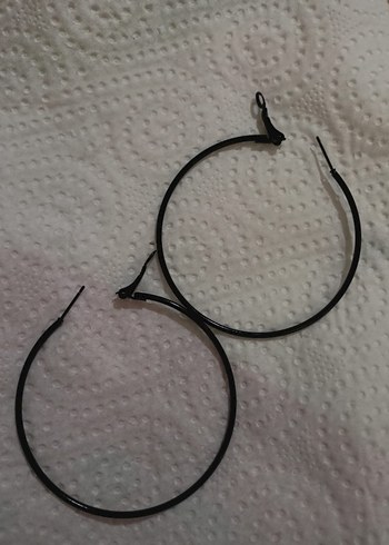 Siyah halka küpe - Görsel 3