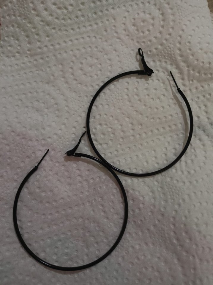 Siyah halka küpe - Görsel 3