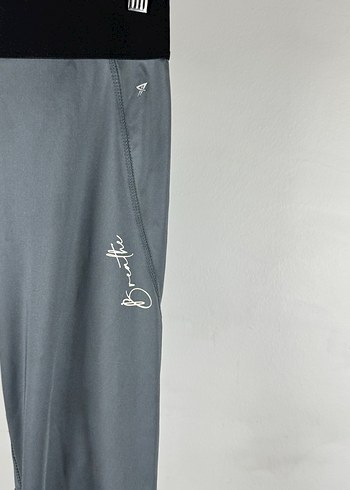 Gri Breathe Yazı detaylı Tayt - Görsel 3