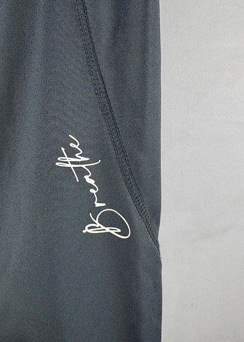 Gri Breathe Yazı detaylı Tayt - Görsel 2