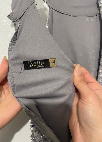 Gri Uzun Abiye Elbise - Görsel 3