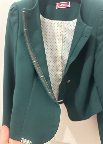 Yeşil Kadın Blazer Ceket - Regular Fit, Düğmeli