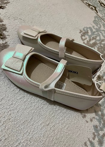 Kız Çocuk Beyaz Fiyonk Detaylı Babet - Görsel 4