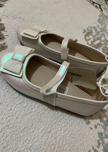 Kız Çocuk Beyaz Fiyonklu Babet Ayakkabı - Görsel 2