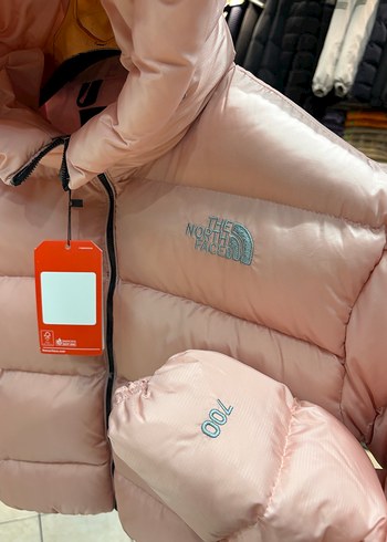 North Face Pembe Kapüşonlu Kısa Kadın Kış Montu